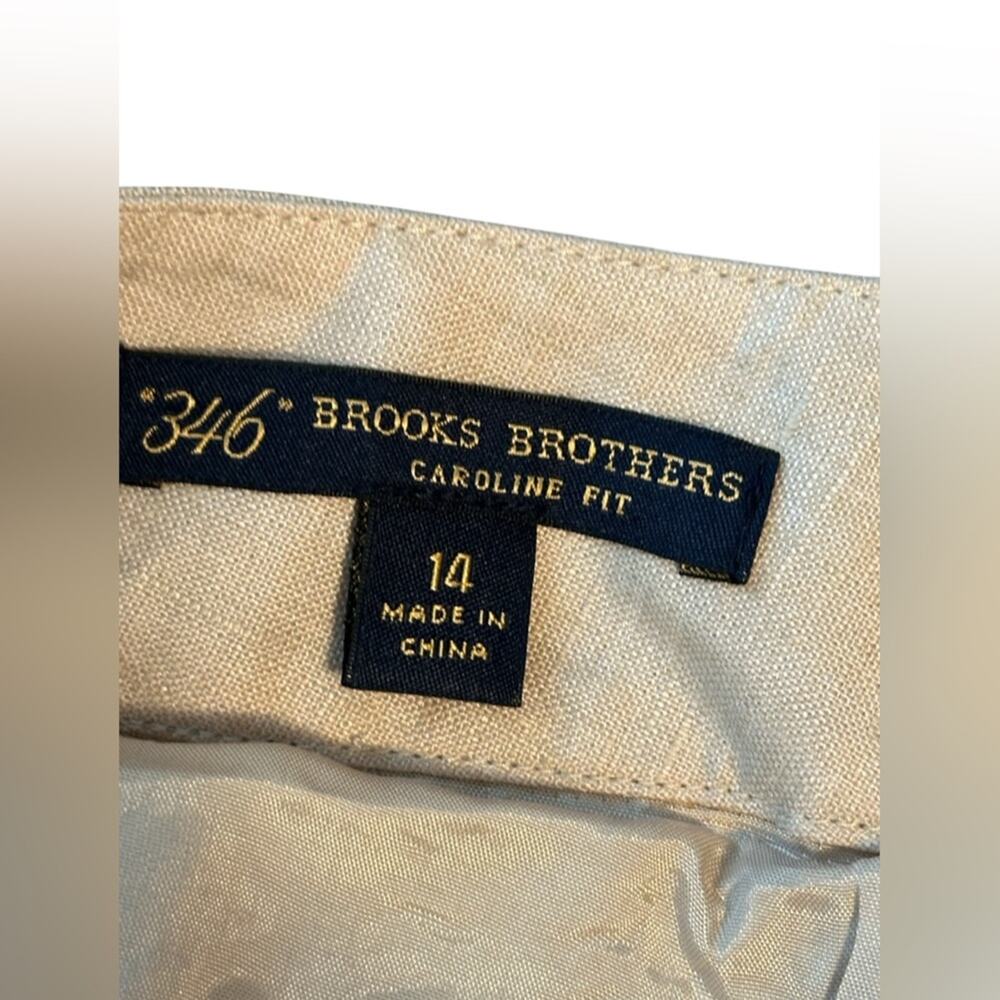 Brooks Brothers Beige Caroline Fit Wide leg Linen Pants EUC - Picture 5 of 12